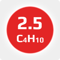 Изобутан (i-C4H10)  2.5 (99,5%) в баллоне 59,5л( 29кг) соединение W21,8х1/14'' (DIN1) (с баллоном)